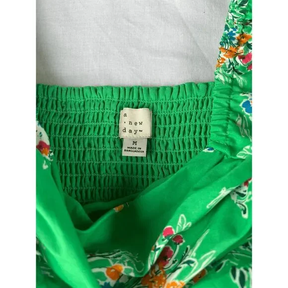 Green Balloon, Cutout Midi Dress, Size Medium, Festival, Whimsical, Flowers - Picture 7 of 7